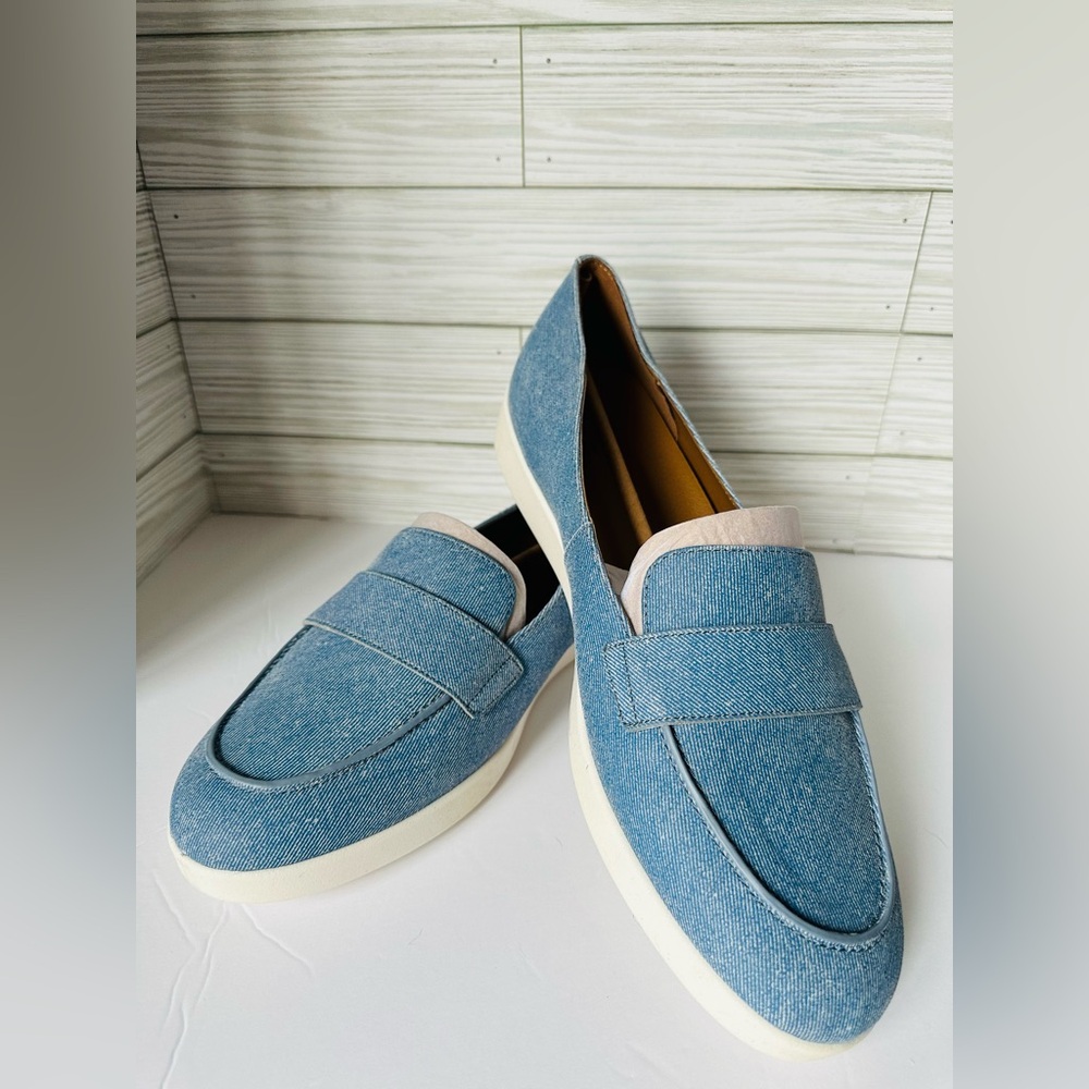 Naturalizer Mocasín Karis Loafers Women’s Blue Denim Blue‎ Sz 12 Leather Upper
